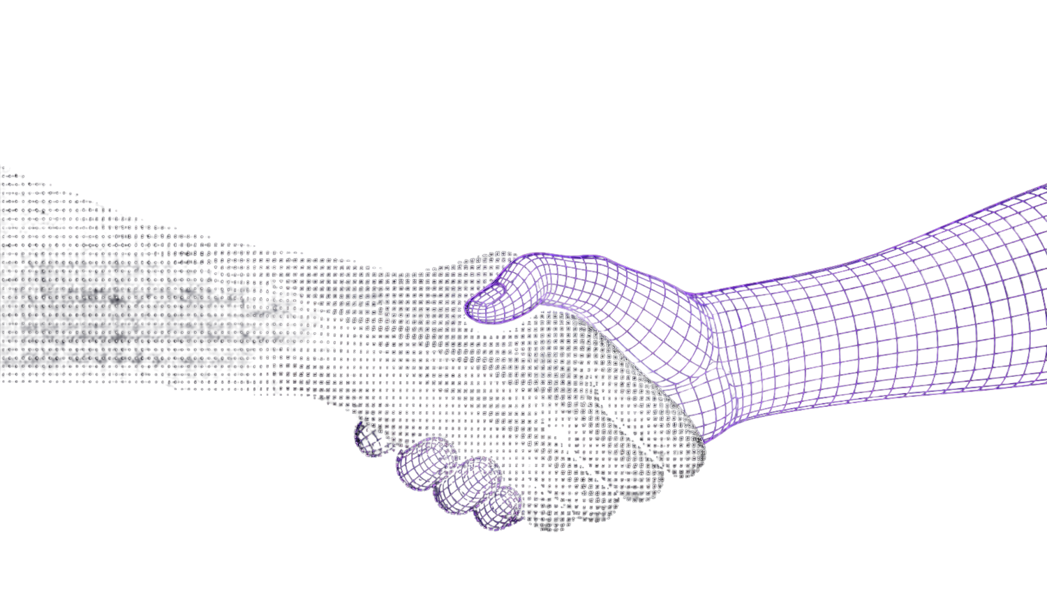 人與 AI 協作象徵:人類之手與 AI 之手相握,象徵企業從 AI Zero 走向 AI First 的夥伴關係